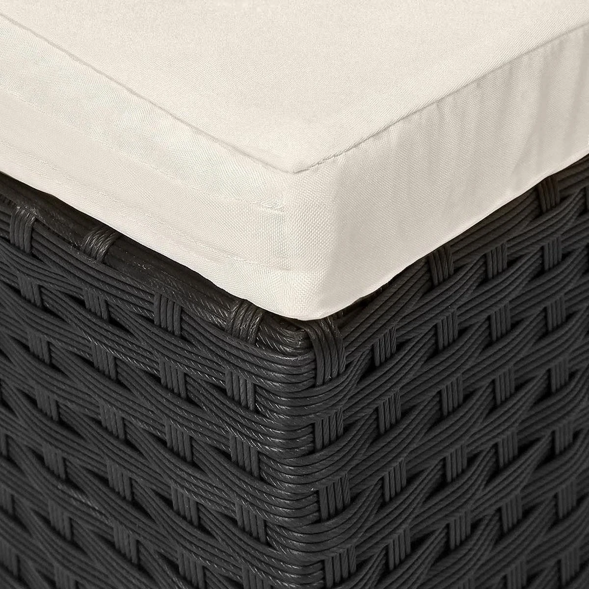 Casaria Polyrattan Zonne-Eiland Ø185cm – Incl. Kussens - Zwart Crème 4 Casaria Polyrattan Zonne-Eiland Ø185cm – Incl. Kussens - Zwart Crème - Afbeelding 4