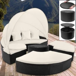 Casaria Polyrattan Zonne-Eiland Ø185cm – Incl. Kussens - Zwart Crème 27 Casaria Polyrattan Zonne-Eiland Ø185cm – Incl. Kussens - Zwart Crème -Tuinmeubelen 1200x1200 1294