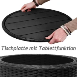 Casaria Polyrattan Zonne-Eiland Ø185cm – Incl. Kussens - Zwart Crème 38 Casaria Polyrattan Zonne-Eiland Ø185cm – Incl. Kussens - Zwart Crème -Tuinmeubelen 1200x1200 1300