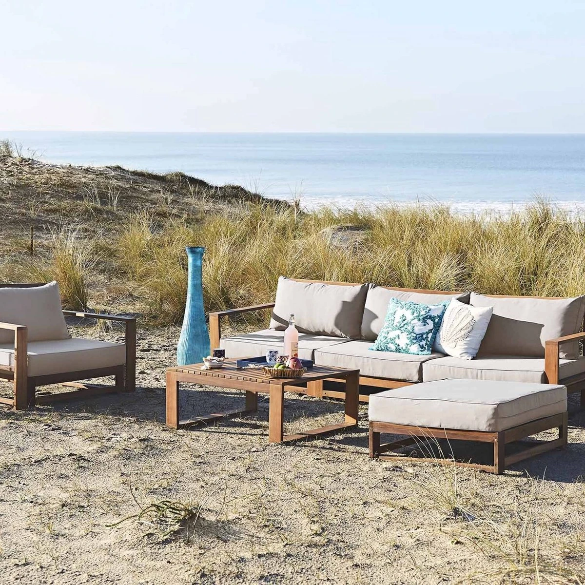 Alice's Garden Loungeset Mendoza - Acacia - 5 Plaatsen - Beige 6 Alice's Garden Loungeset Mendoza - Acacia - 5 Plaatsen - Beige - Afbeelding 6