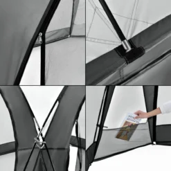 Pro-Tec Paviljoen Grästorp Met LED-verlichting 345x345x247 Cm Donkergrijs -Tuinmeubelen 1200x1200 193