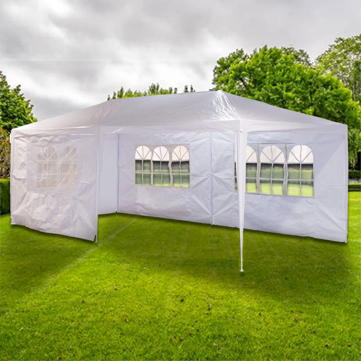MaxxGarden Partytent - Paviljoen - 300 X 600 X 250 Cm - Met Zijwanden - Waterdicht Pro - 32mm Buizen – Wit 6 MaxxGarden Partytent - Paviljoen - 300 X 600 X 250 Cm - Met Zijwanden - Waterdicht Pro - 32mm Buizen – Wit - Afbeelding 6