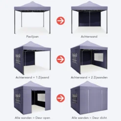 LifeGoods Partytent - 3x3 M - Zijwanden - Easy Up - Opvouwbaar - Waterdicht - Draagtas Met Wieltjes - Donkerblauw -Tuinmeubelen 1200x1200 217