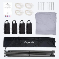 LifeGoods Partytent - 3x3 M - Easy Up - Opvouwbaar - Waterdicht - Draagtas Met Wieltjes - Donkergrijs 10 LifeGoods Partytent - 3x3 M - Easy Up - Opvouwbaar - Waterdicht - Draagtas Met Wieltjes - Donkergrijs -Tuinmeubelen 1200x1200 245