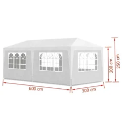 MaxxGarden Partytent - Paviljoen - 3x6m - Incl. Zijwanden - Waterdicht - Wit -Tuinmeubelen 1200x1200 257