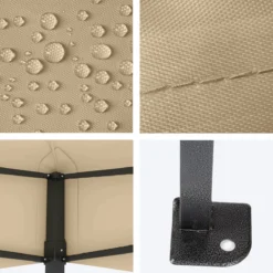 LifeGoods Partytent - 3x4.5 M - Zijwanden - Easy Up - Opvouwbaar - Waterdicht - Draagtas Met Wieltjes - Beige -Tuinmeubelen 1200x1200 284