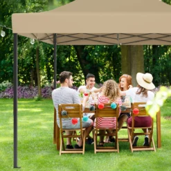 LifeGoods Partytent - 3x4.5 M - Zijwanden - Easy Up - Opvouwbaar - Waterdicht - Draagtas Met Wieltjes - Beige -Tuinmeubelen 1200x1200 288