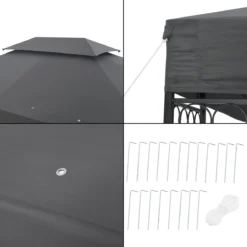 Paviljoen Lanciano Partytent 4x3x2,65 Cm Donkergrijs -Tuinmeubelen 1200x1200 293