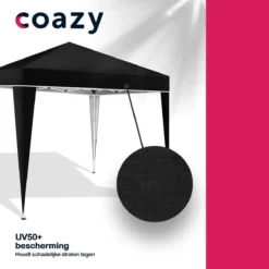 Coazy Waterdichte Partytent 3x3 Meter Opvouwbaar - Paviljoen - Easy Up - Pop-up Tent Met Haringen, Touw En Anti Slip Poten - Waterdicht - Partytenten Weerbestendig -Tuinmeubelen 1200x1200 340