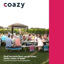 Coazy Waterdichte Partytent 3x3 Meter Opvouwbaar - Paviljoen - Easy Up - Pop-up Tent Met Haringen, Touw En Anti Slip Poten - Waterdicht - Partytenten Weerbestendig -Tuinmeubelen 1200x1200 342