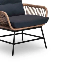 BUITEN Living Dex Wicker Loungestoel Tuin Incl. Wicker Voetenbank | Wicker + Aluminium | Bamboe Antraciet -Tuinmeubelen 1200x1200 35