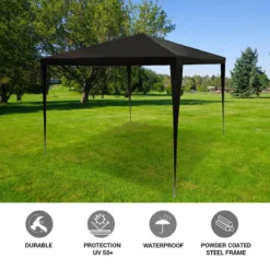 MaxxGarden Partytent - Paviljoen - 3x3 - Waterdicht - Zwart -Tuinmeubelen 1200x1200 350