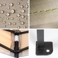 LifeGoods Partytent - 3x3 M - Easy Up - Opvouwbaar - Waterdicht - Draagtas Met Wieltjes - Beige -Tuinmeubelen 1200x1200 362