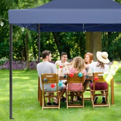 LifeGoods Partytent - 3x4.5 M - Zijwanden - Easy Up - Opvouwbaar - Waterdicht - Draagtas Met Wieltjes - Donkerblauw -Tuinmeubelen 1200x1200 389