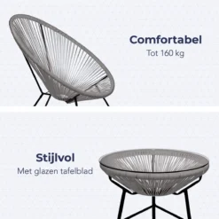 LifeGoods Acapulco Bistroset - 3-Delig - Tuinset Met Bijzettafel - Grijs 12 LifeGoods Acapulco Bistroset - 3-Delig - Tuinset Met Bijzettafel - Grijs -Tuinmeubelen 1200x1200 477