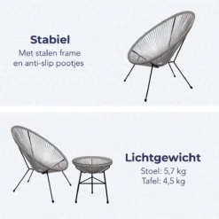 LifeGoods Acapulco Bistroset - 3-Delig - Tuinset Met Bijzettafel - Grijs 13 LifeGoods Acapulco Bistroset - 3-Delig - Tuinset Met Bijzettafel - Grijs -Tuinmeubelen 1200x1200 478
