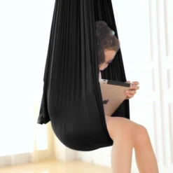 Merkloos Schommelstoel - Hangmat - Schommel - Kalmerend - Luchtdoorlatend - Kinderen - Zwart -Tuinmeubelen 1200x1200 593