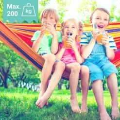 Dubbele Hangmat Rood Met Spreidstok - 1 Of 2 Persoons - Lig Oppervlak 190x150cm - Lengte 260cm -Tuinmeubelen 1200x1200 604