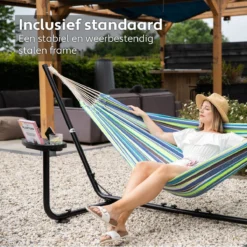 Vita5 Hangmat Met Standaard – 2 Persoons – Incl. Bekerhouder – 205kg Draaggewicht – Groen/Blauw 14 Vita5 Hangmat Met Standaard – 2 Persoons – Incl. Bekerhouder – 205kg Draaggewicht – Groen/Blauw -Tuinmeubelen 1200x1200 613