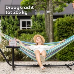 Vita5 Hangmat Met Standaard – 2 Persoons – Incl. Bekerhouder – 205kg Draaggewicht – Groen/Blauw 17 Vita5 Hangmat Met Standaard – 2 Persoons – Incl. Bekerhouder – 205kg Draaggewicht – Groen/Blauw -Tuinmeubelen 1200x1200 616