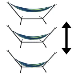 Hangmat Met Standaard En Opbergtas – 2 Persoons – Max. Draaggewicht 200Kg – Hangmatset – Hangmatten – Hang Mat Voor Binnen En Buiten – Hangmatstandaard – Hammock – Blauw / Groen -Tuinmeubelen 1200x1200 631
