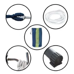 Hangmat Met Standaard En Opbergtas – 2 Persoons – Max. Draaggewicht 200Kg – Hangmatset – Hangmatten – Hang Mat Voor Binnen En Buiten – Hangmatstandaard – Hammock – Blauw / Groen -Tuinmeubelen 1200x1200 633