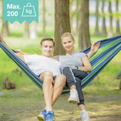 Dubbele Hangmat Blauw - 1 Of 2 Persoons - Lig Oppervlak 190x150cm - Lengte 260cm -Tuinmeubelen 1200x1200 647