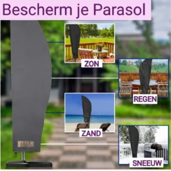 Parasolhoes Voor Zweefparasol–Waterdicht-met Rits En Stok-Superieure Kwaliteit-280cm X 81cm -Tuinmeubelen 1200x1200 687
