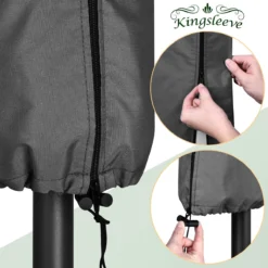 Kingsleeve Parasolhoes Tot Ø 330cm - Weerbestendig Robuust - Grijs -Tuinmeubelen 1200x1200 703