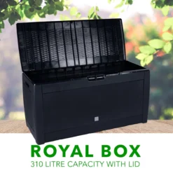 Opbergbox 310L UV-Bestendig Weerbestendig Wielen Tuinbox Rotan-look Antraciet -Tuinmeubelen 1200x1200 729