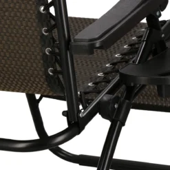 Springos Tuinstoel | Ligstoel | Opvouwbaar | Verstelbaar | Ergonomische Hoofdsteun | Bruin / Zwart -Tuinmeubelen 1200x1200 799