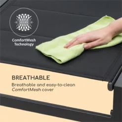 Blumfeldt Renazzo Lounge Ligstoel - Ligbed Voor De Tuin - Aluminium Tuinstoel - 6 Standen - Waterafstotend - Bekleding Van 70 % Pvc En 30 % Polyetheen - Zwart -Tuinmeubelen 1200x1200 829