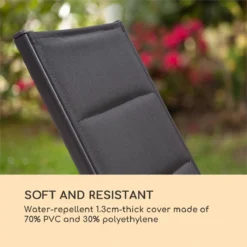 Blumfeldt Renazzo Lounge Ligstoel - Ligbed Voor De Tuin - Aluminium Tuinstoel - 6 Standen - Waterafstotend - Bekleding Van 70 % Pvc En 30 % Polyetheen - Zwart -Tuinmeubelen 1200x1200 832