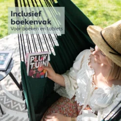 Vita5 XXL Hangstoel | Binnen&Buiten Hangnest | Incl. 2 Kussens En Boekenvak | Volwassenen&Kinderen | Hangmatstoel Tot 225kg | Donkergroen -Tuinmeubelen 1200x1200 848