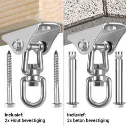 Ophangsysteem - Plafondhaak RVS - Ophanghaak TRX - Hangstoel Buiten - Hangstoel Binnen – Schommelstoel - Schommel - Bokszakken - RVS - 300kg 13 Ophangsysteem - Plafondhaak RVS - Ophanghaak TRX - Hangstoel Buiten - Hangstoel Binnen – Schommelstoel - Schommel - Bokszakken - RVS - 300kg -Tuinmeubelen 1200x1200 878