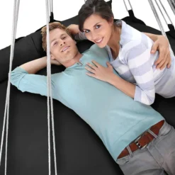 Hangnest Voor Binnen & Buiten. Met Groot En Dik Kussen Voor Volwassenen & Kinderen. Belastbaar Tot 125 Kg. VITA5 (Zwart) -Tuinmeubelen 1200x1200 882