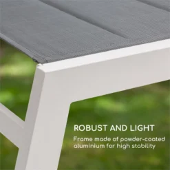 Blumfeldt Renazzo Lounge Ligstoel - Ligbed Voor De Tuin - Aluminium Tuinstoel - 6 Standen - Waterafstotend - Bekleding Van 70 % Pvc En 30 % Polyetheen - Grijs -Tuinmeubelen 1200x1200 891