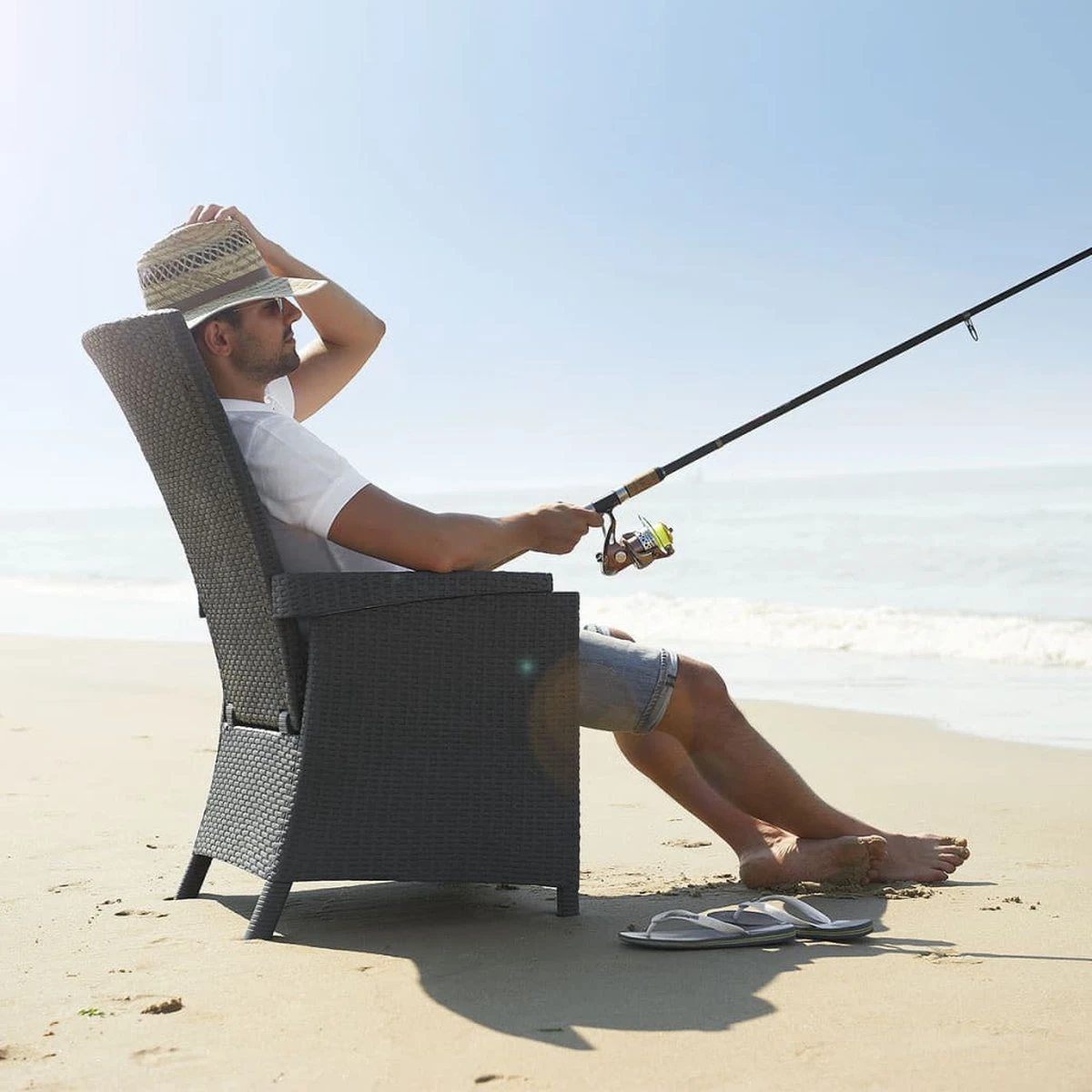 Allibert Vermont Verstelbare Tuinstoel - 64x68x107cm - Grafiet 12 Allibert Vermont Verstelbare Tuinstoel - 64x68x107cm - Grafiet - Afbeelding 12