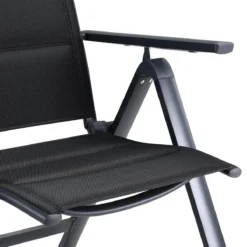 Casaria Tuinstoel Aluminium - 2 Stuks Inklapbaar - Antraciet -Tuinmeubelen 1200x1200 950