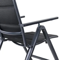 Casaria Tuinstoel Aluminium - 2 Stuks Inklapbaar - Antraciet -Tuinmeubelen 1200x1200 951