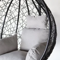 Egg Hangstoel Roundabout Zwart -Tuinmeubelen 1200x1200 981