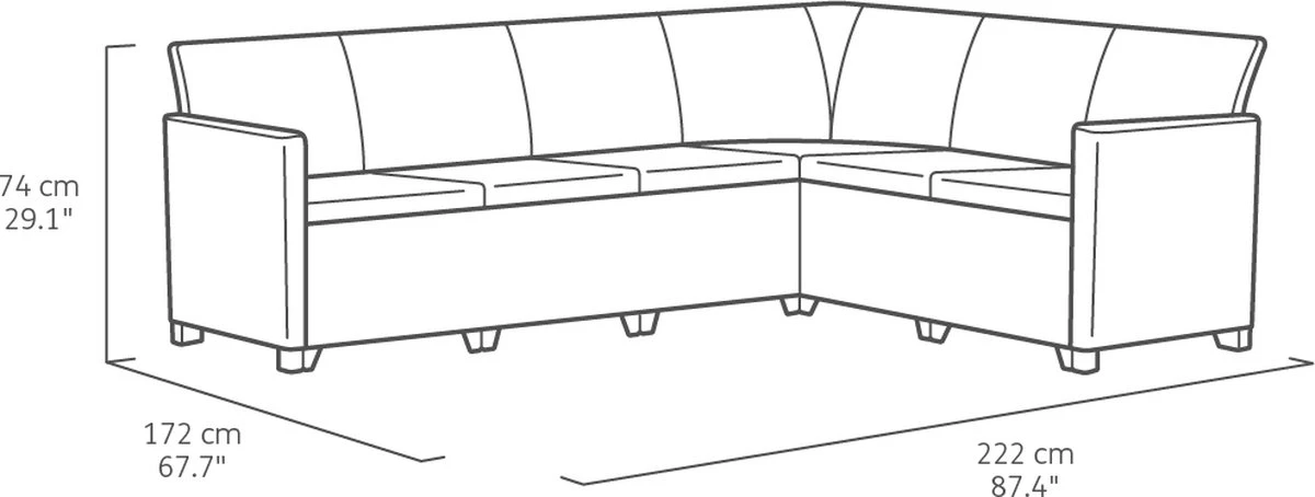 Keter Marie Hoek Loungeset Met Orlando Tafel - 6 Personen - Antraciet 4 Keter Marie Hoek Loungeset Met Orlando Tafel - 6 Personen - Antraciet - Afbeelding 4