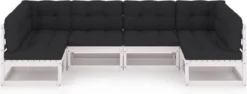 Decoways - 6-delige Loungeset Met Kussens Massief Grenenhout Wit 13 Decoways - 6-delige Loungeset Met Kussens Massief Grenenhout Wit -Tuinmeubelen 1200x457