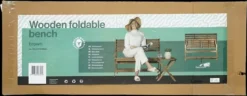Merkloos Inklapbare Houten Tuinbank -Tuinmeubelen 1200x466
