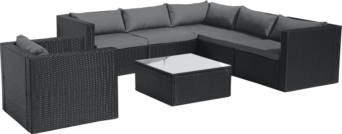 Intimo Garden Levanzo Loungeset – Zwart - 5 Tot 6 Persoons 6 Intimo Garden Levanzo Loungeset – Zwart - 5 Tot 6 Persoons - Afbeelding 6