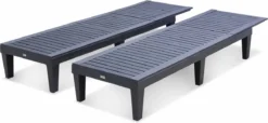 Set Van 2 Ligstoelen, PIA, Ligstoel Met Verschillende Standen, Van Kunststof, Zwart -Tuinmeubelen 1200x552 2