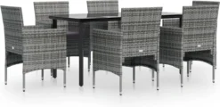 VidaXL 7-delige Tuinset Met Kussens Grijs En Zwart -Tuinmeubelen 1200x583 1