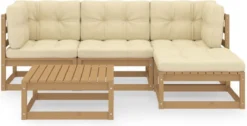 VidaXL 5-delige Loungeset Met Kussens Massief Grenenhout -Tuinmeubelen 1200x611
