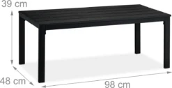 Relaxdays Tuintafel Rechthoek - Lage Buitentafel - Metalen Balkontafel - Eettafel Buiten -Tuinmeubelen 1200x612