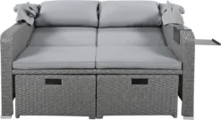 Polyrattan Patio Rieten Meubels Set Voor 2 Personen-Outdoor Rattan Sofa Set Met Intrekbare Luifel-lounge Bank-PE Rotan Loveseat Voor Achtertuin Veranda Tuin Zwembad Balkon-grijs -Tuinmeubelen 1200x654 1